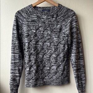 Lands’ End Women Black and White Marled Drifter Sweater Size S